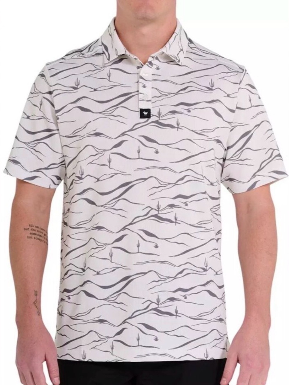 Bad Birdie Desert Wave Print polo
